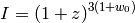 I = \left(1 + z\right)^{3\left(1 + w_0\right)}