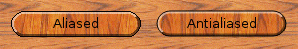 Norwegian wood buttons with and without antialiasing