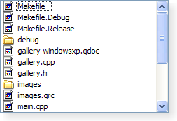 Screenshot of a Windows XP style list view